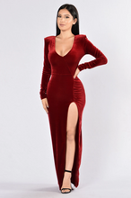 Load image into Gallery viewer, The Perfect Crime Velvet Maxi Dress
