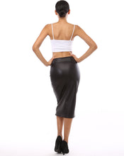 Load image into Gallery viewer, BAD GAL FAUX LEATHER MIDI SKIRT